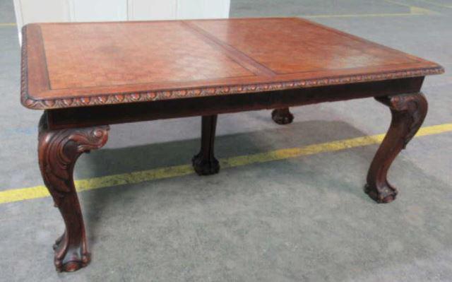 Antique Carved & Inlaid Draw Leaf Dining Table (1 of 17)
