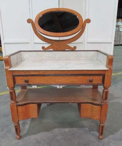 French Marble-Top Birdseye Maple Wash-Stand (1 of 18)