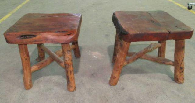 (2) Rustic OOAK End Tables (1 of 5)