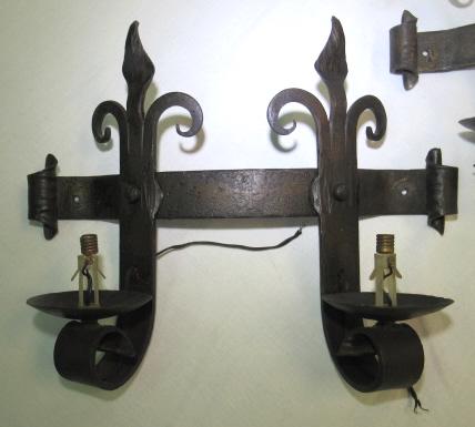 (2) French Gothic Style Wrought Iron Wall Sconces (1 of 4)