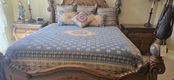 King Coverlet, Dust Ruffle & (3) Accent Pillows; (3) Euro Pillows by Sweet Dreams, Inc.