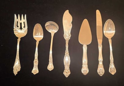 238g; Walton Altair Fork - 6-5/8, Wallace Peony Teaspoon - 5-1/2", Believed to be 238 g; Web