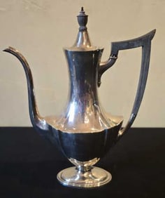 Chocolate Pot - Sterling, A2311, 56F, 1-1/4 Pint, 463 Grams; Handled Mint & Nut Dish - Sterling,