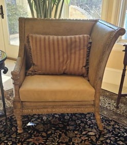 Blonde Wicker & Wood Chair