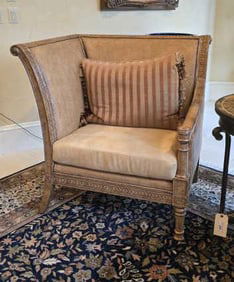 Blonde Wicker & Wood Chair