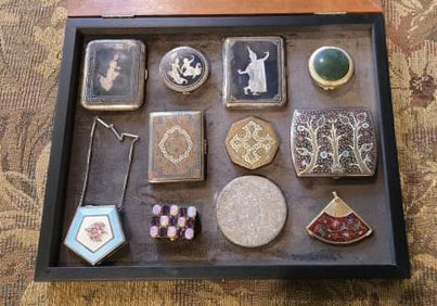 Cases, One Pill Box is Marked Wiesner of Miami (1950's); Display Box Sold Separate in Lot 250