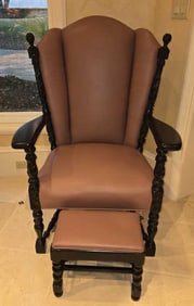 Chair w/ New Upholstery. Multi-Generational Family Heirloom Chair. Light Scratches on the Seat.