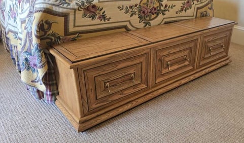 Handmade by the Owner, a Master Craftsman. Half Circle Headboard w/ Inlaid Mirror Design, Hidden