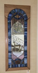 Oak & Walnut Framed; Approx. 39" L x 16" W; 28" L x 15" W