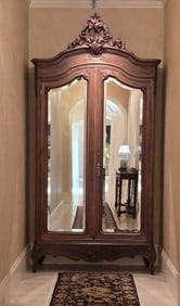 Mirror Doors, Skeleton Key; Approx. 53-1/2" W x 20" D x 105" H