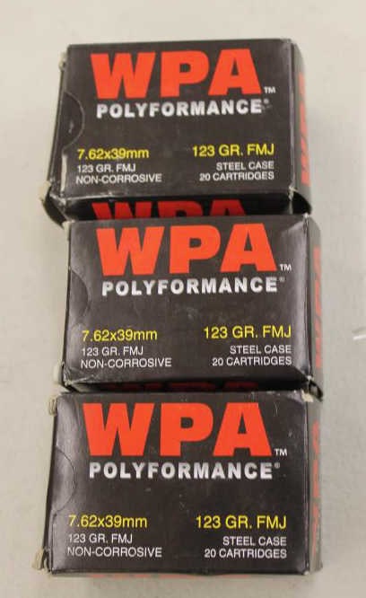 WPA 7.62 x 39mm Ammo, 123 Grain - 60 Rounds: WPA 7.62 x 39mm Ammo, 123 Grain - 60 Rounds