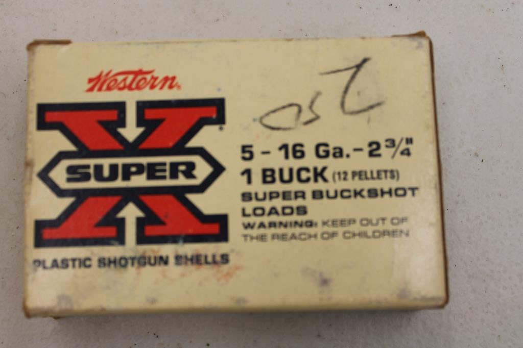 (1) Box of 5 Super X 16 GA, 2-3/4" #1 Buck Shot: (1) Box of 5 Super X 16 GA, 2-3/4" #1 Buck Shot