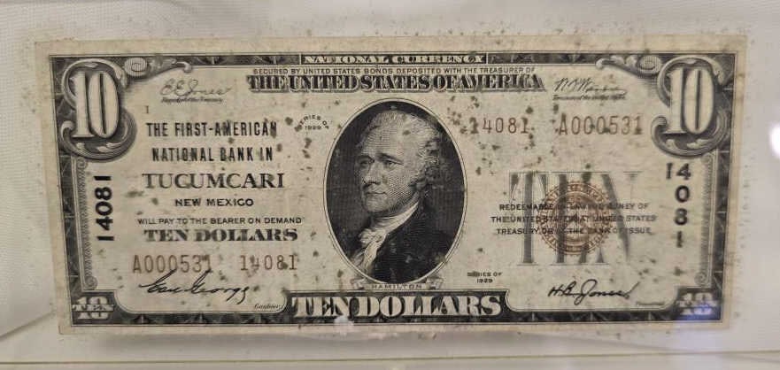 Series of 1929, 14081, S/N: A000531 14081; Very Rare; "National Currency Secured By United States: Series of 1929, 14081, S/N: A000531 14081; Very Rare; "National Currency Secured By United States Bonds Deposited With The Treasurer Of The United States of America", "The First-American Bank of Tucum