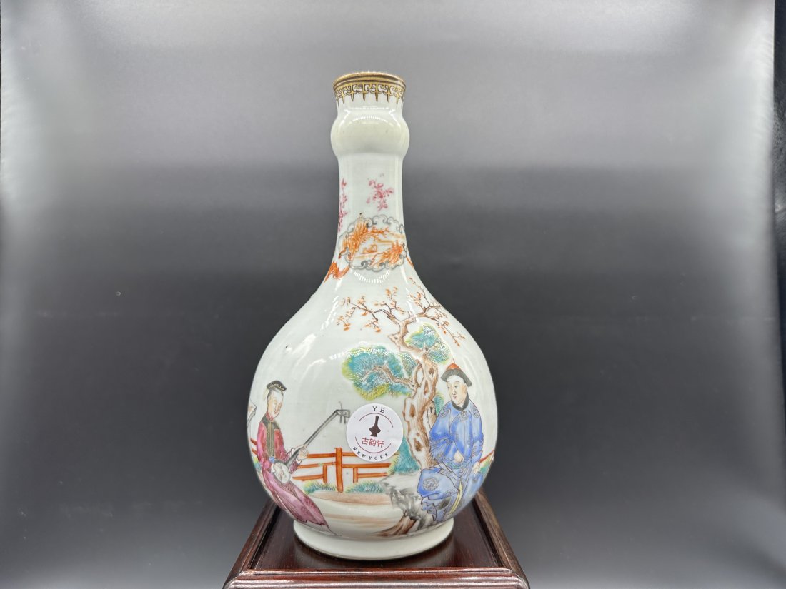 Chinese Antique Qing Dynasty 18TH Qianlong Period Famille Rose Vase Mandu (1 of 17)
