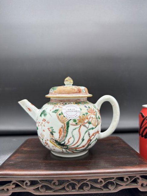 Antique Chinese 18th Century Kangxi Colorful Teapot (1 of 14)