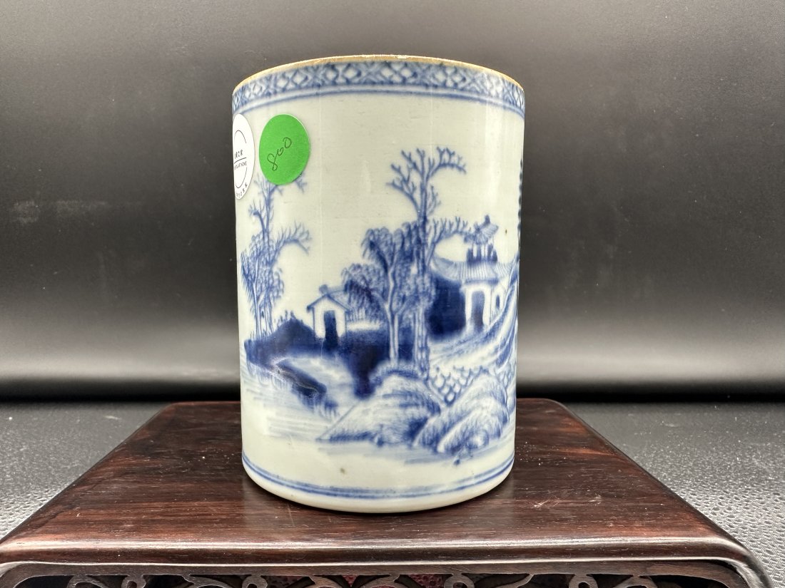 Antique 18th Century Kangxi Blue and White Mug: Antique 18th century Kangxi blue and white mug. Classic design. The luxury of drinking beer. Height 5" lip 3.5" inches. The perfect collection