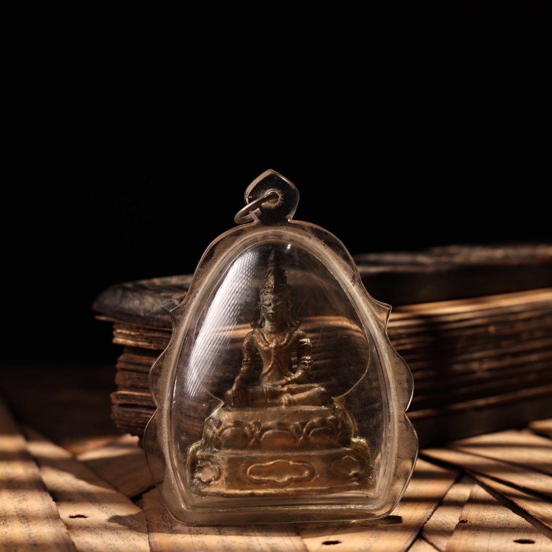 Old Pure Bronze Gilt Buddha Plaque (1 of 8)