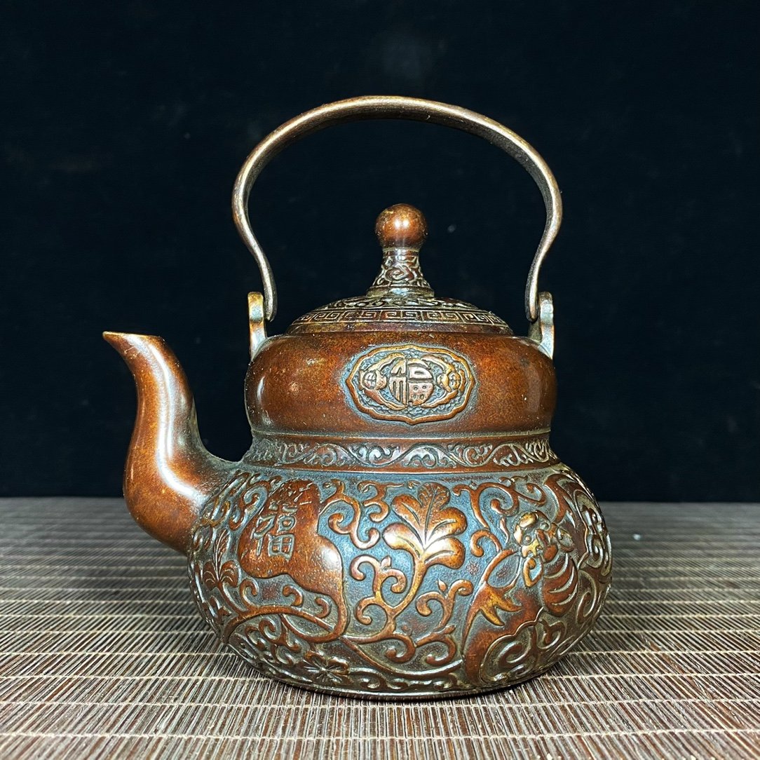 Copper Fulu Gourd Pot: Copper Fulu Gourd Pot.