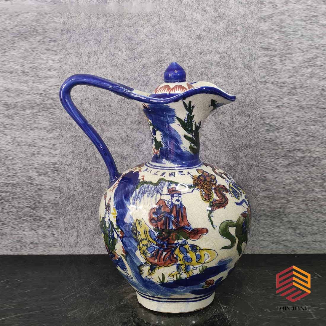 Blue and White Pastel Guiguzi Xiashan Kettle: Blue and White Pastel Guiguzi Xiashan Kettle.