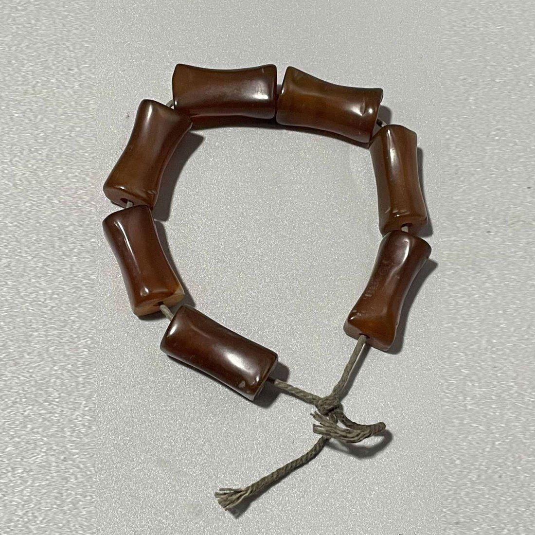 Qing Dynasty old agate pattern bamboo bracelet (1 of 7)