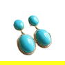 Natural turquoise earrings inlaid with S925 silver plated retro atmosphere high-end fashion earrings