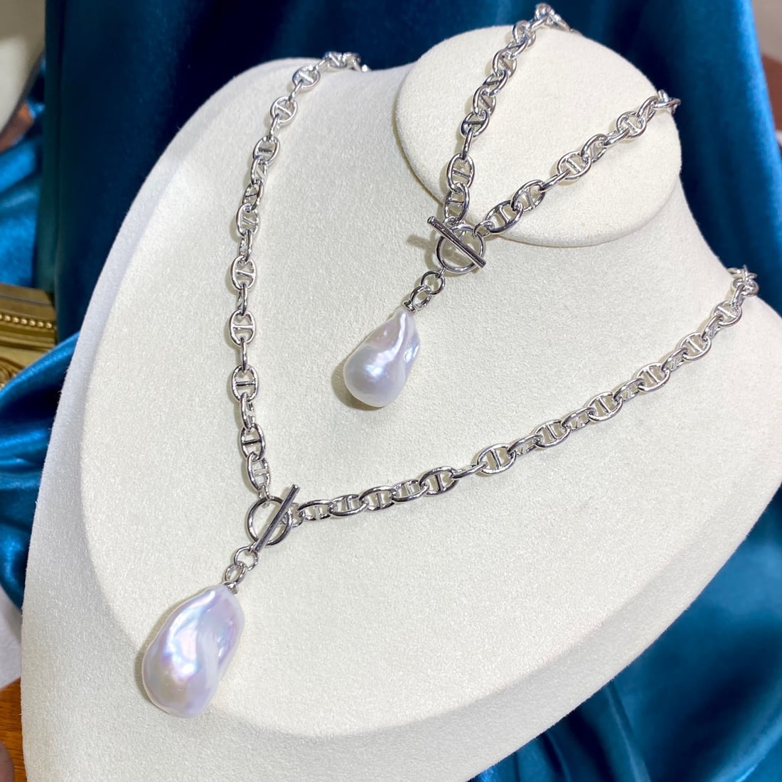 Natural freshwater baroque pearl bracelet necklace special-shaped strong light Edison pearl pendant (1 of 4)