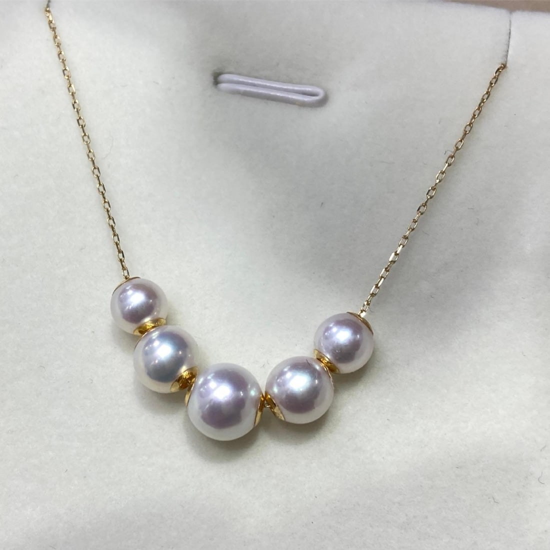 Freshwater small beads fashion pendant 18k gold smile passepartout pearl necklace (1 of 3)