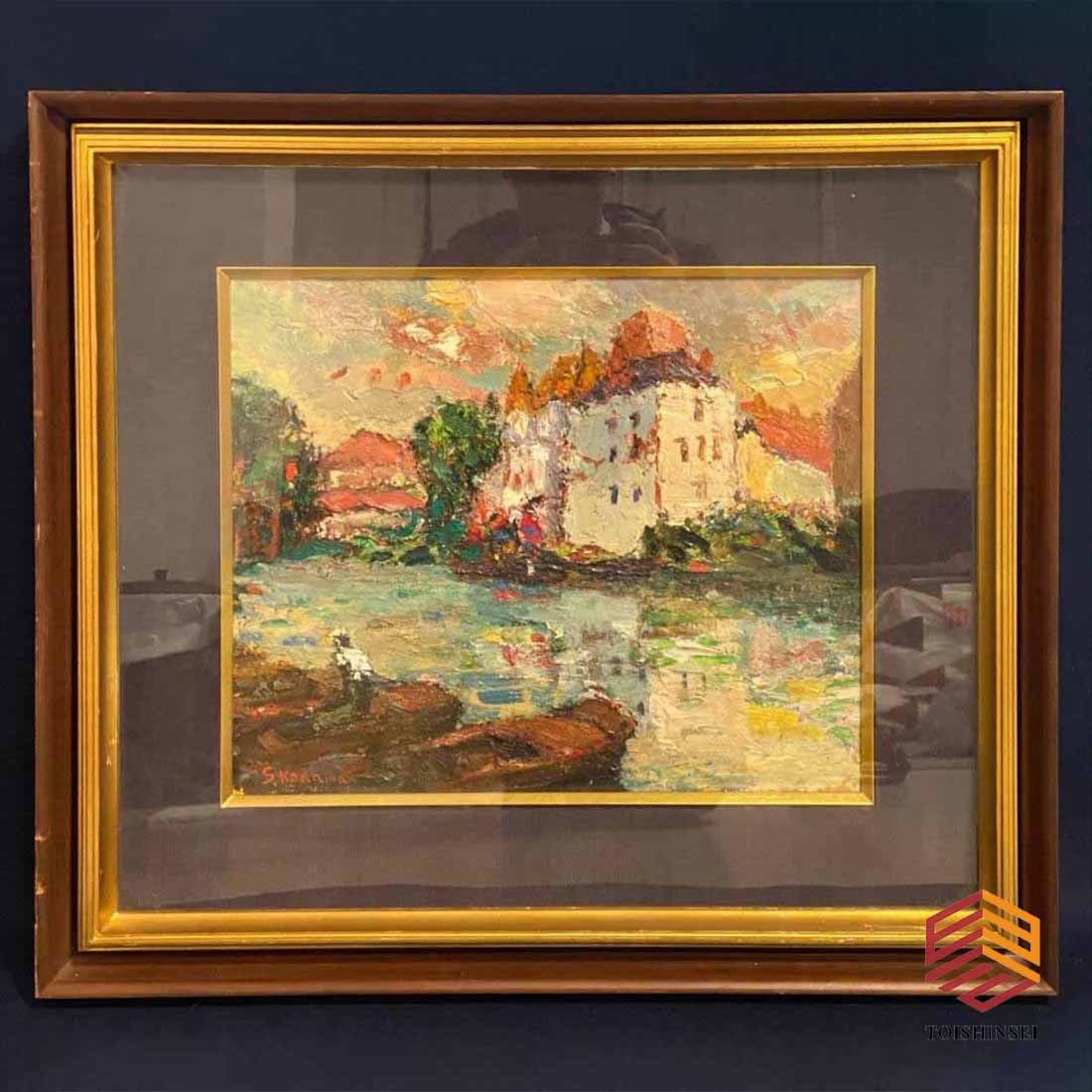 Kodama Sakiko oil painting [Paris suburbs] landscape painting oil painting signed number F8 (1 of 11)