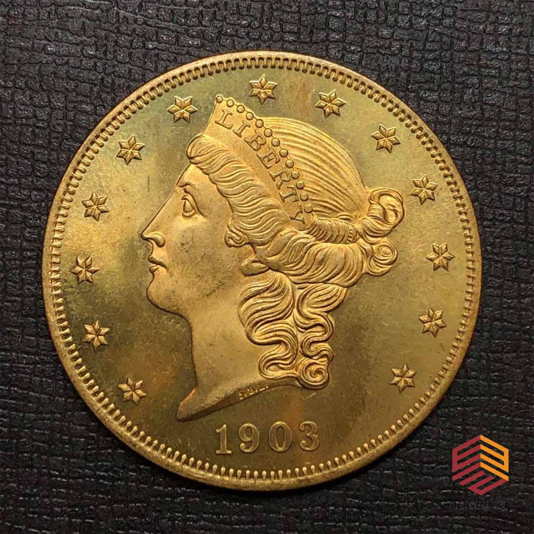 HF010 United States 1903 Statue of Liberty Large 20 Dollar Gold Coin (1 of 6)