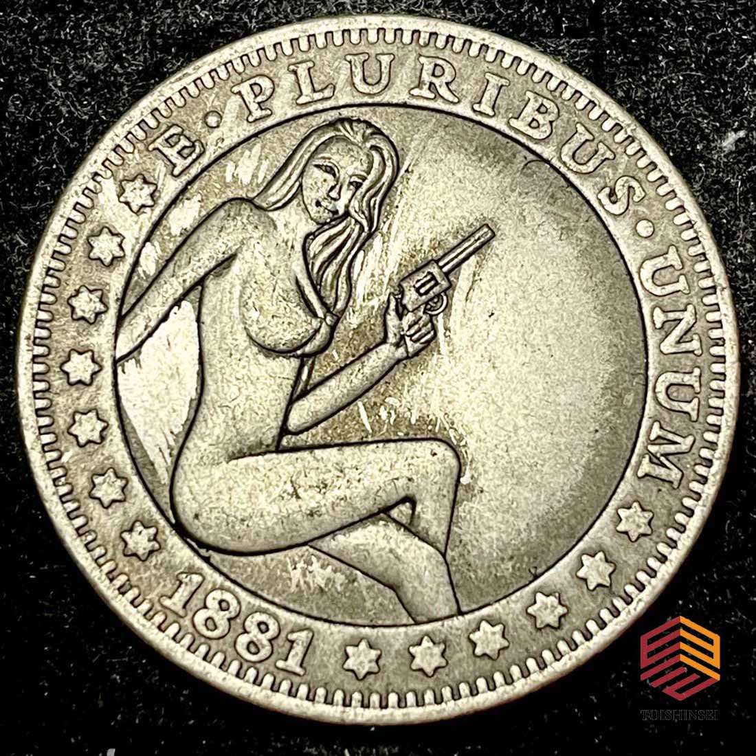 B1834 United States 1881 Large Coin 1 Dollar Eagle Trade Silver Nude Woman: We sell the item in the same condition as when you received it, so please check the contents and images listed in the product description, and only if you understand and are satisfied with the item, p