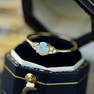 S925 sterling silver opal ring