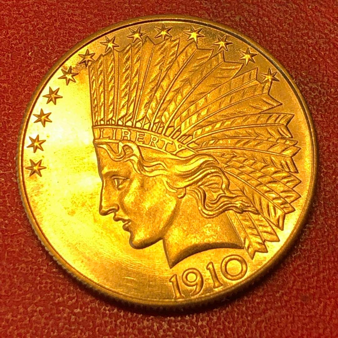 1910 United States Old Coin Eagle 10 Dollar Gold Coin Indian Commemorative Coin (1 of 5)