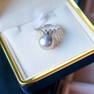 12-11mm natural original color Tahitian seawater platinum gray ring