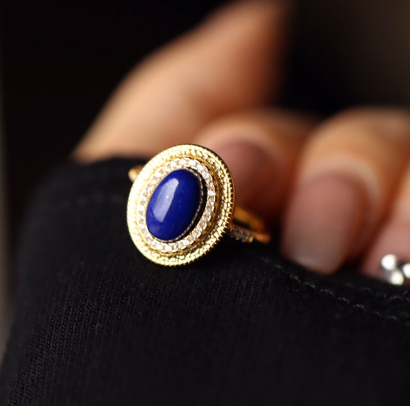 18k natural imperial lapis lazuli ring (1 of 3)