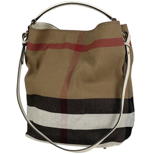 Burberry Check Shoulder Bag 2WAY Handbag Bucket Shape Canvas Brown Women's [Second Hand]: Burberry Plaid Shoulder Bag 2WAY Handbag Bucket Shoulder Bag Canvas Brown Women's [Second-hand] Because it is a second-hand product, it is not verified and cannot be returned or exchanged. Width About