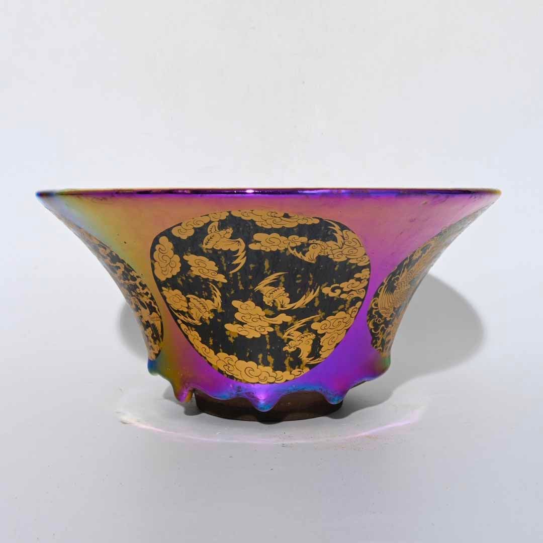 Song style Jian kiln Zhao Kuangyin mark seven-color gold-painted cup (1 of 9)