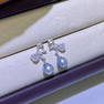 Sterling silver bow pearl earrings