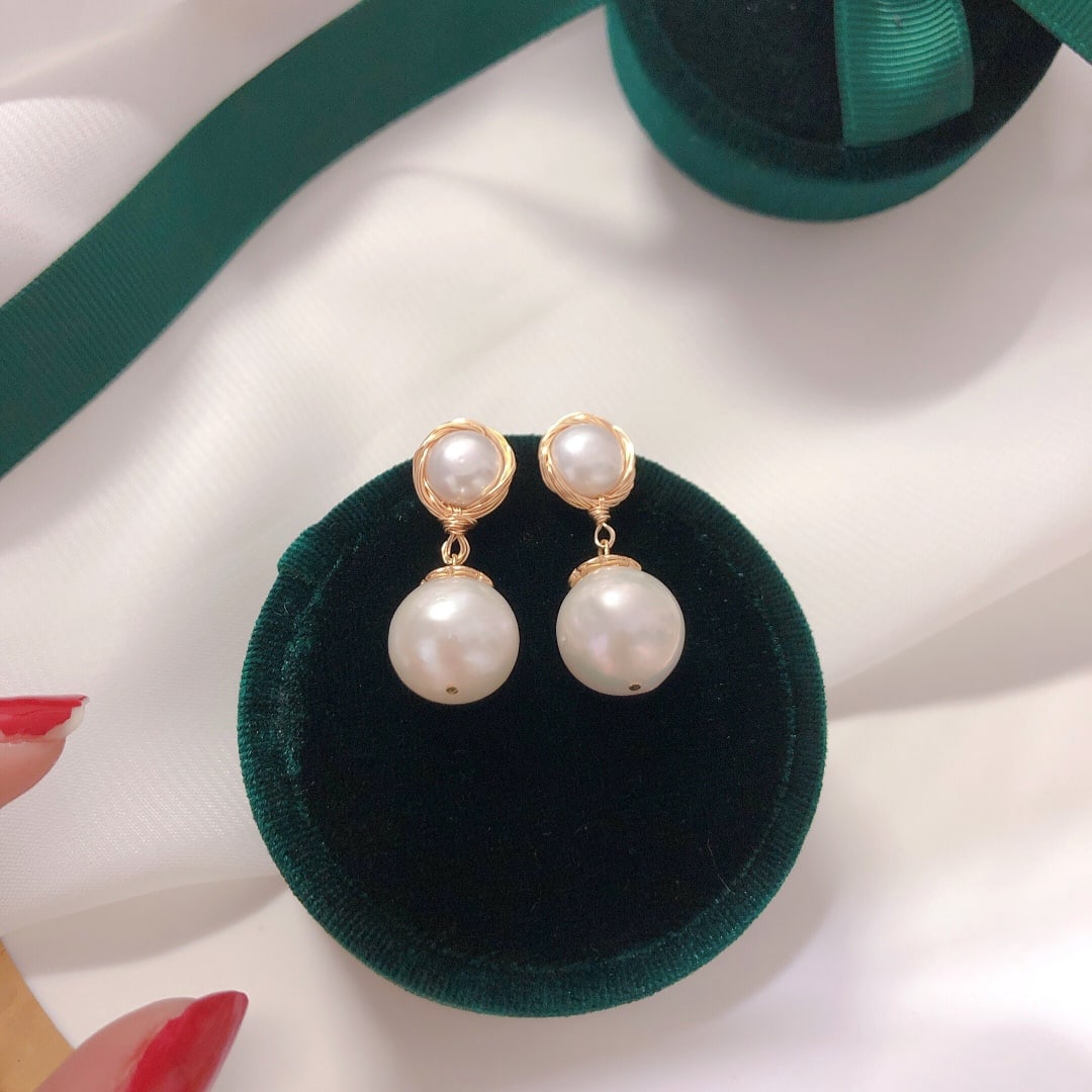 14K gold-filled pearl earrings (1 of 6)