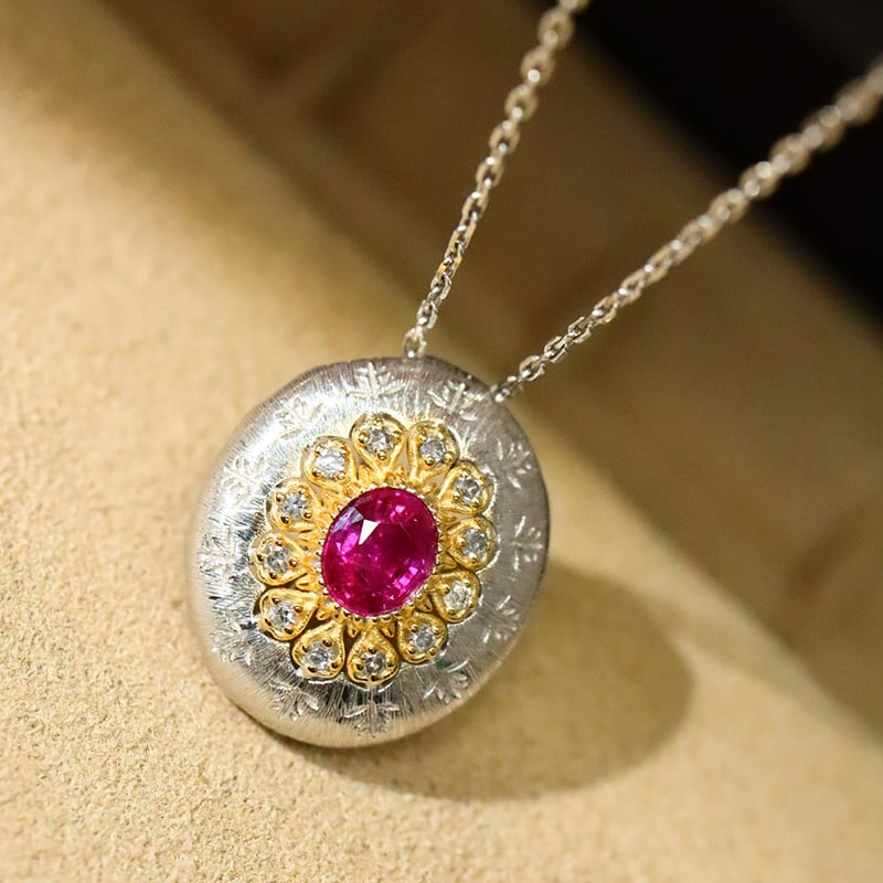 Natural Burmese Ruby Buccellati Pendant (1 of 4)