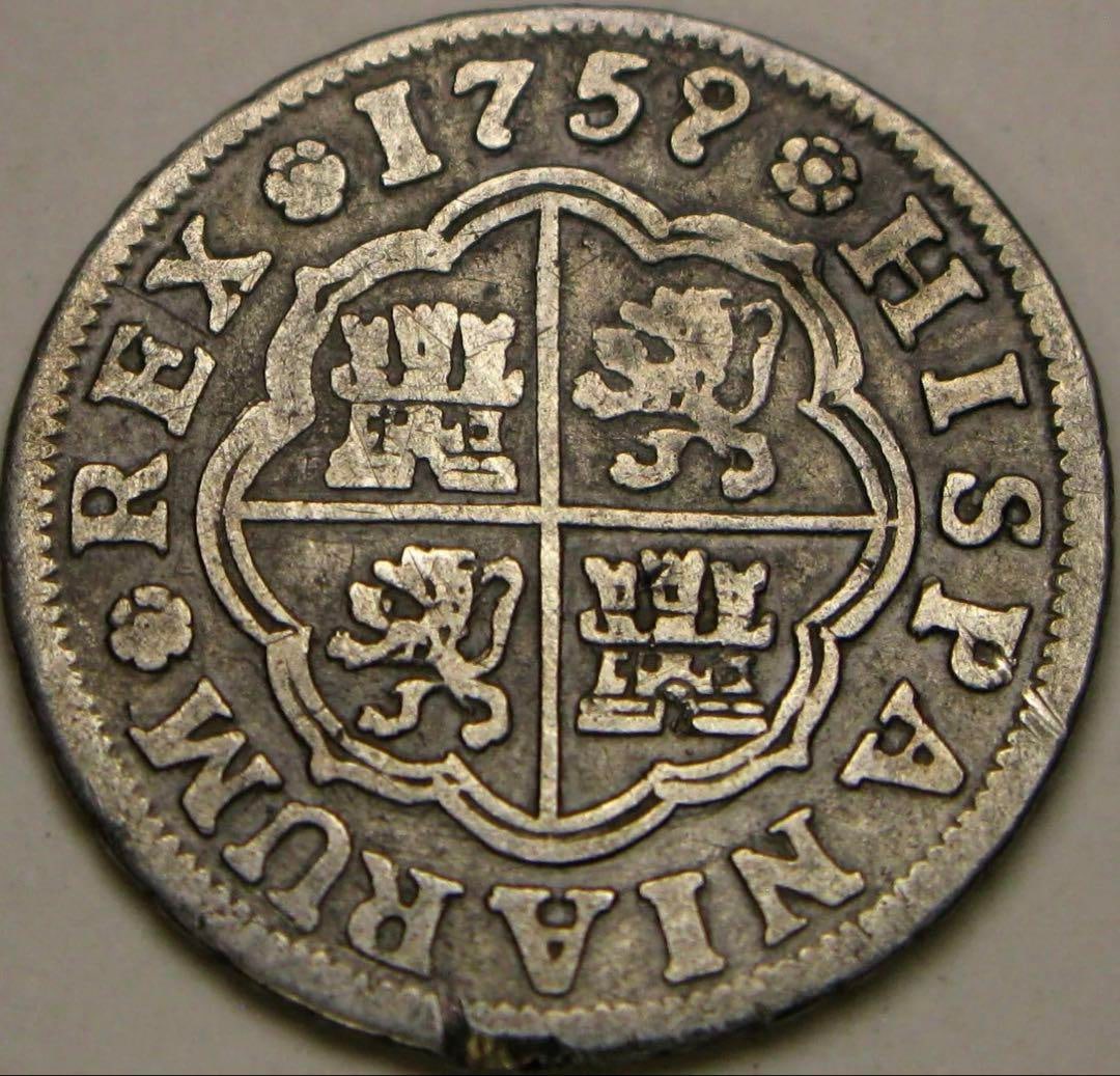 1759 SJV Spain 1 Royal Ferdinand VI - VF + (1 of 2)
