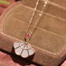 18K Rose Gold Inlaid White Jade Clavicle Necklace