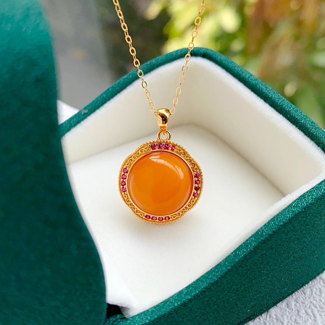 Natural old beeswax pendant (1 of 9)