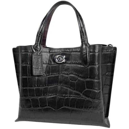 Coach Willow Tote 2WAY Shoulder Bag Handbag Tote Bag Leather Black [Second-hand]: Coach Willow Tote 2WAY Shoulder Bag Handbag Tote Bag Leather Black C8632 Women's [Second-hand] Because it is a second-hand product, it is not returned or exchanged without verification Width About 24