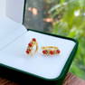 Natural red earrings