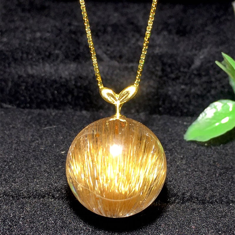 18k gold buckle inlaid exquisite crystal lucky ball pendant (1 of 6)