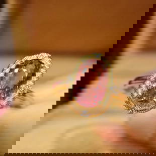 18k pink tourmaline ring: 18k pink tourmaline ring gold weight 2.024gct diamond 0.064ct