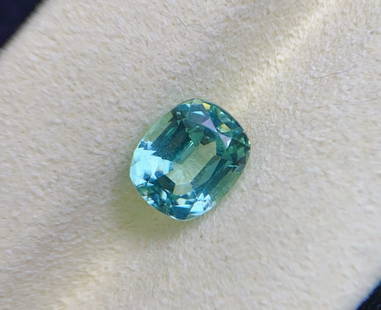 Mint green tourmaline loose stone: Mint green tourmaline loose stone, good fire, crystal clear Total weight: 1.9ct Size: 6.6x8.1mm Thickness: 4.9mm