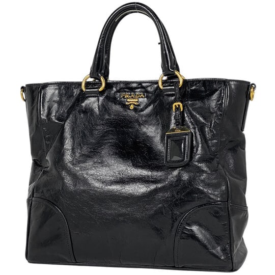Prada Logo Tote Bag 2WAY Shoulder Bag Handbag Tote Bag Leather Black BN2533 Women's [Second Hand]: Prada Logo Tote Bag 2WAY Shoulder Bag Handbag Tote Bag Leather Black BN2533 Women's [Second-hand] Because it is a second-hand product, it is not verified and cannot be returned or exchanged. Width App