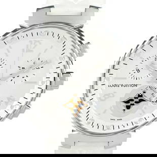 Louis Vuitton Tambour Moonstar Q8G00 Watch SS Rubber Quartz Silver [Used]: Louis Vuitton Tambour Moonstar Q8G00 Watch SS Rubber Quartz Silver Unisex [Used] Because it is a second-hand product, it is not verified and no returns or exchanges are accepted Case width