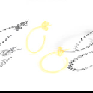 Lava Earrings Half Round Sterling Silver Gold Plated Earrings: Lava earrings semi-circular sterling silver gold-plated earrings Material: sterling silver plated with 18k gold Size: 20mmx1.6mm Weight: 2.2g
